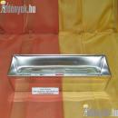 Téglatest alakú 6,90 cm magas, 12,30 cm széles, 30,30 cm hosszú, fémlemezből készült sütőforma.