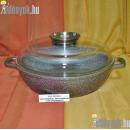 Lapos, üveg aromafedős, füles 28 cm átmérőjű 7,40 cm magas henger alakú edény Qualum Basic bevonatos