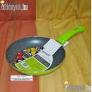 24 cm átmérőjű indukciós serpenyő gránitbevonattal. A nyele 18,60 cm hosszú, oldala 4,10 cm magas.